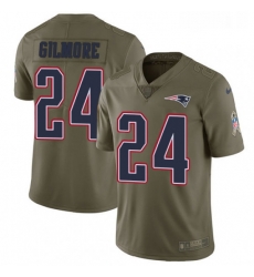 Mens Nike New England Patriots 24 Stephon Gilmore Limited Olive 2017 Salute to Service NFL Jersey