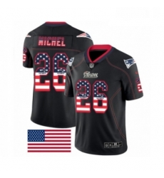 Mens Nike New England Patriots 26 Sony Michel Limited Black Rush USA Flag NFL Jersey