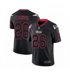 Mens Nike New England Patriots 26 Sony Michel Limited Lights Out Black Rush NFL Jersey