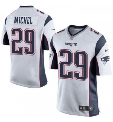 Mens Nike New England Patriots 29 Sony Michel Game White NFL Jersey