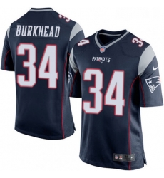Mens Nike New England Patriots 34 Rex Burkhead Game Navy Blue Team Color NFL Jersey