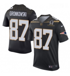 Mens Nike New England Patriots 87 Rob Gronkowski Elite Black Team Irvin 2016 Pro Bowl NFL Jersey