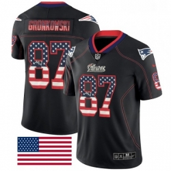 Mens Nike New England Patriots 87 Rob Gronkowski Limited Black Rush USA Flag NFL Jersey