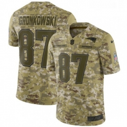 Mens Nike New England Patriots 87 Rob Gronkowski Limited Camo 2018 Salute to Service NFL Jersey