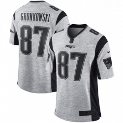 Mens Nike New England Patriots 87 Rob Gronkowski Limited Gray Gridiron II NFL Jersey