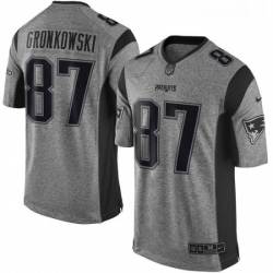 Mens Nike New England Patriots 87 Rob Gronkowski Limited Gray Gridiron NFL Jersey