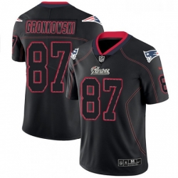 Mens Nike New England Patriots 87 Rob Gronkowski Limited Lights Out Black Rush NFL Jersey