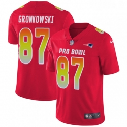 Mens Nike New England Patriots 87 Rob Gronkowski Limited Red 2018 Pro Bowl NFL Jersey