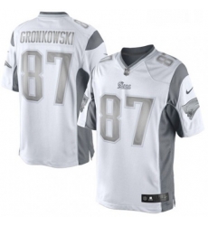 Mens Nike New England Patriots 87 Rob Gronkowski Limited White Platinum NFL Jersey