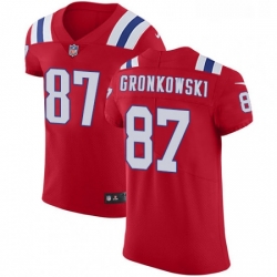 Mens Nike New England Patriots 87 Rob Gronkowski Red Alternate Vapor Untouchable Elite Player NFL Jersey