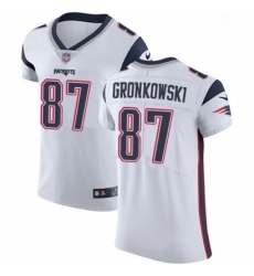 Mens Nike New England Patriots 87 Rob Gronkowski White Vapor Untouchable Elite Player NFL Jersey