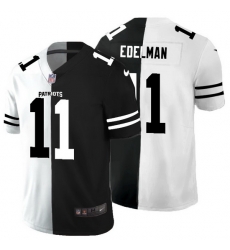 New England Patriots 11 Julian Edelman Men Black V White Peace Split Nike Vapor Untouchable Limited NFL Jersey