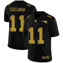New England Patriots 11 Julian Edelman Men Nike Leopard Print Fashion Vapor Limited NFL Jersey Black
