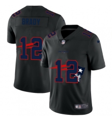 New England Patriots 12 Tom Brady Men Nike Team Logo Dual Overlap Limited NFL Jersey Black