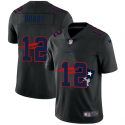 New England Patriots 12 Tom Brady Men Nike Team Logo Dual Overlap Limited NFL Jersey Black