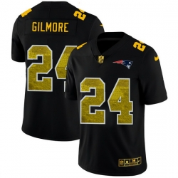 New England Patriots 24 Stephon Gilmore Men Black Nike Golden Sequin Vapor Limited NFL Jersey