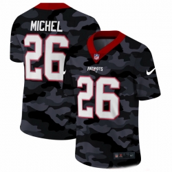 New England Patriots 26 Sony Michel Men Nike 2020 Black CAMO Vapor Untouchable Limited Stitched NFL Jersey