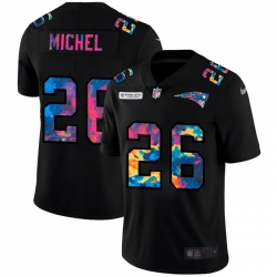 New England Patriots 26 Sony Michel Men Nike Multi Color Black 2020 NFL Crucial Catch Vapor Untouchable Limited Jersey