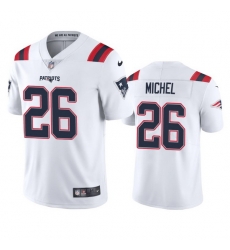 New England Patriots 26 Sony Michel Men Nike White 2020 Vapor Limited Jersey