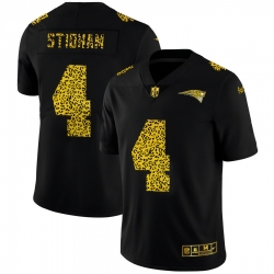 New England Patriots 4 Jarrett Stidham Men Nike Leopard Print Fashion Vapor Limited NFL Jersey Black