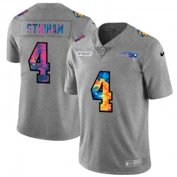 New England Patriots 4 Jarrett Stidham Men Nike Multi Color 2020 NFL Crucial Catch NFL Jersey Greyheather