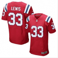 New New England Patriots #33 Dion Lewis Red Alternate Mens Stitched NFL Elite Jersey