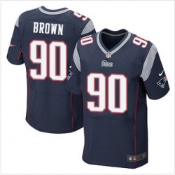 New New England Patriots #90 Malcom Brown Navy Blue Team Color Mens Stitched NFL Elite Jersey