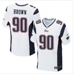 New New England Patriots #90 Malcom Brown White Mens Stitched NFL Elite Jersey