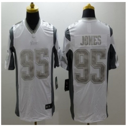 New New England Patriots #95 Chandler Jones White Mens Stitched NFL Limited Platinum Jersey