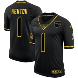 Nike New England Patriots 1 Cam Newton Black Gold 2020 Salute To Service Limited Jersey