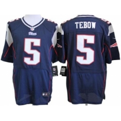 Nike New England Patriots 5 Tim Tebow Blue Elite NFL Jersey