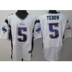Nike New England Patriots 5 Tim Tebow White Elite NFL Jersey