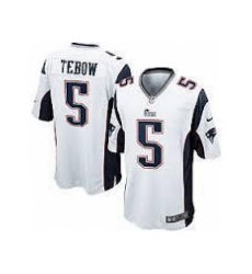 Nike New England Patriots 5 Tim Tebow white Game NFL Jersey