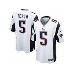 Nike New England Patriots 5 Tim Tebow white Game NFL Jersey
