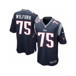 Nike New England Patriots 75 Vince Wilfork Blue Game NFL Jersey