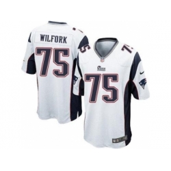 Nike New England Patriots 75 Vince Wilfork White Game NFL Jersey