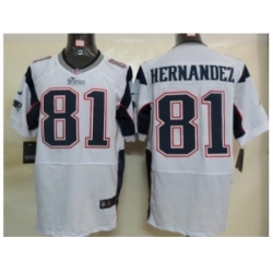 Nike New England Patriots 81 Aaron Hernandez White Elite NFL Jersey