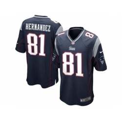 Nike New England Patriots 81 Aaron Hernandez blue Game NFL Jersey