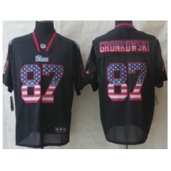 Nike New England Patriots 87 Rob Gronkowski Black USA Flag Fashion NFL Jersey