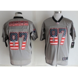 Nike New England Patriots 87 Rob Gronkowski Grey Elite USA Flag Fashion Shadow NFL Jersey
