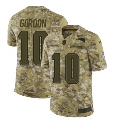 Nike Patriots #10 Josh Gordon Camo Men Stitched NFL Limited 2018 Salute To Service Jersey