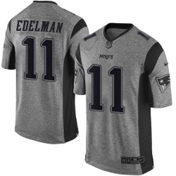 Nike Patriots #11 Julian Edelman Gray Mens Stitched NFL Limited Gridiron Gray Jersey
