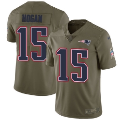 Nike Patriots #15 Chris Hogan Olive Mens Stitched NFL Limited 2017 Salute To Service Jersey