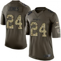 Nike Patriots #24 Cyrus Jones Green Mens Stitched NFL Limited Salute to Service Jersey