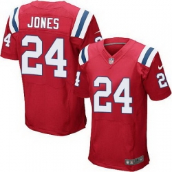 Nike Patriots #24 Cyrus Jones Red Alternate Mens Stitched NFL Elite Jersey
