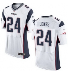 Nike Patriots #24 Cyrus Jones White Mens Stitched NFL New Elite Jersey