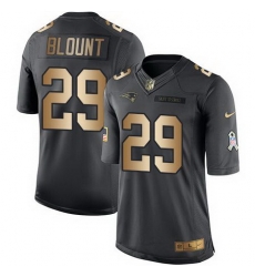 Nike Patriots #29 LeGarrette Blount Black Mens Stitched NFL Limited Gold Salute To Service Jersey