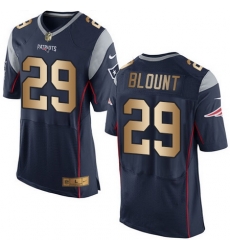 Nike Patriots #29 LeGarrette Blount Navy Blue Team Color Mens Stitched NFL New Elite Gold Jersey