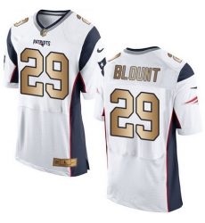 Nike Patriots #29 LeGarrette Blount White Mens Stitched NFL New Elite Gold Jersey