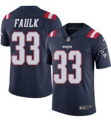 Nike Patriots #33 Kevin Faulk Navy Blue Mens Stitched NFL Limited Rush Jersey